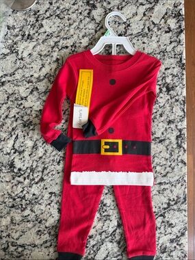Carter's Red Santa Pajama Set with Black & Yellow Accents